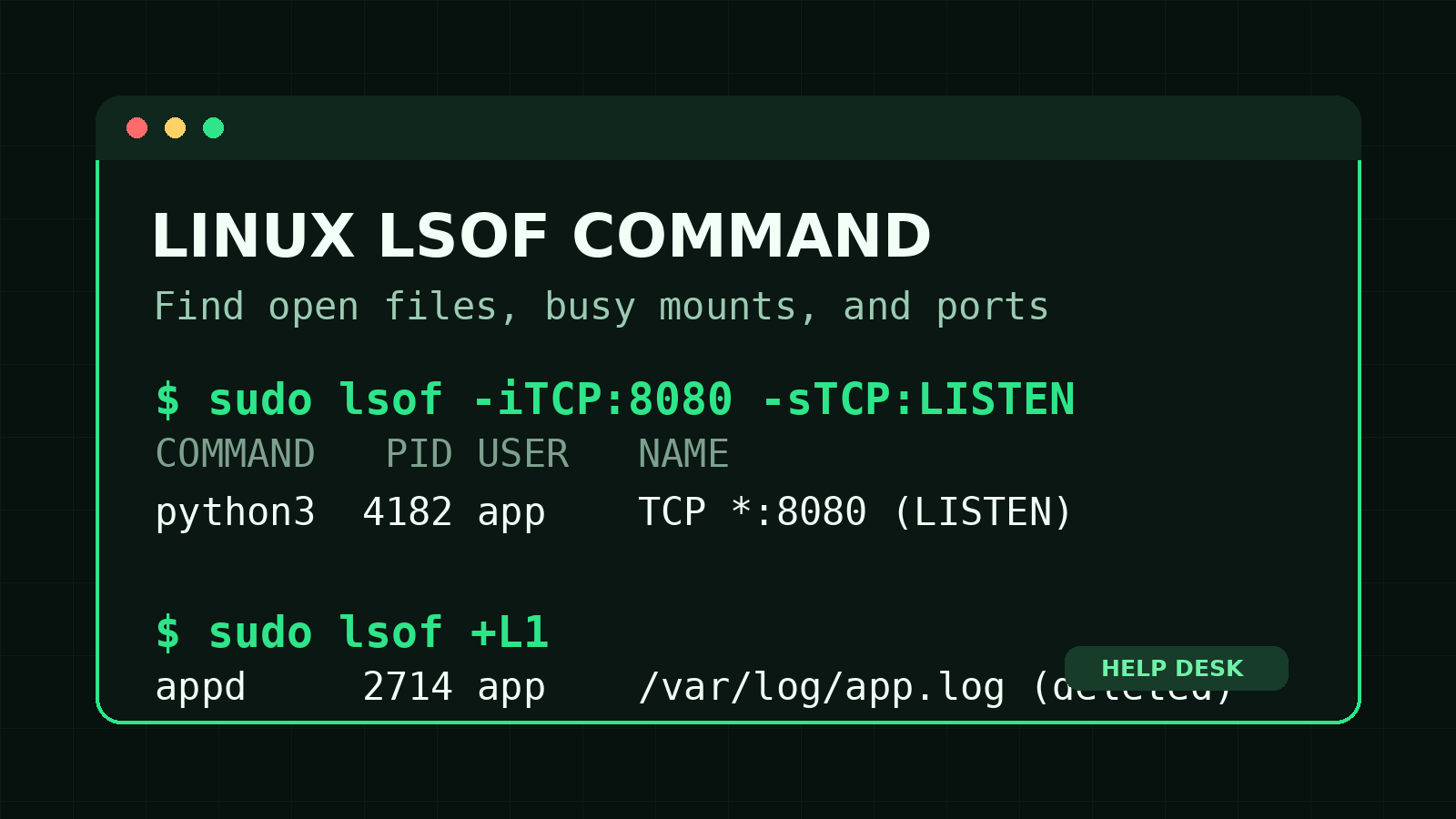 Linux lsof Command for Beginners: Find Open Files and Ports
