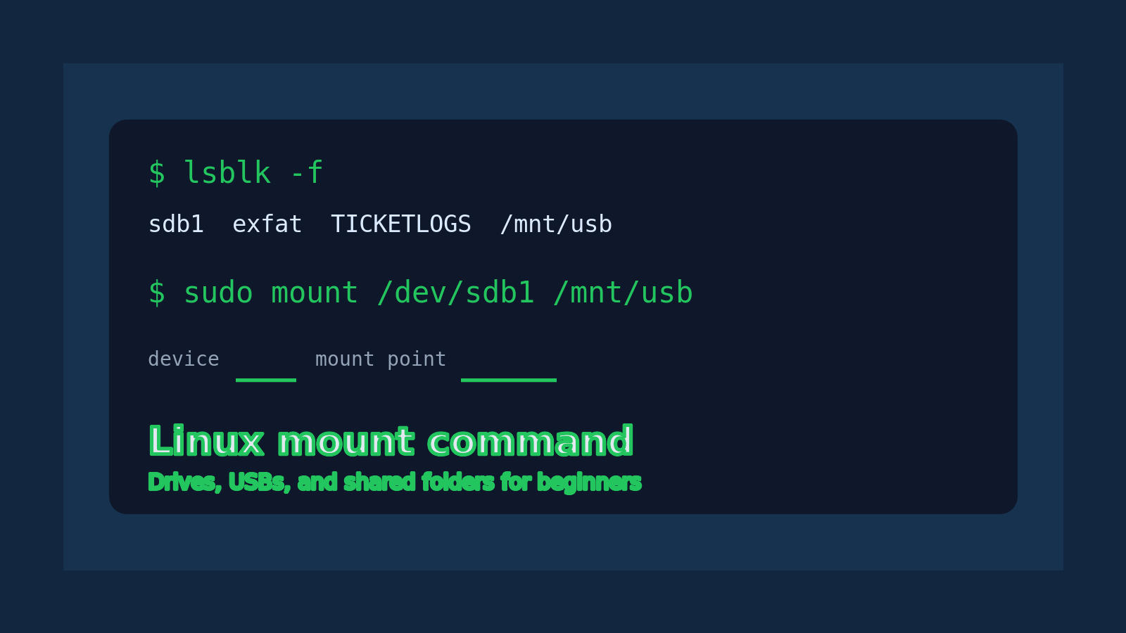 Linux mount Command for Beginners: Drives, USBs, and Shared Folders